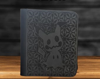 Mimikyu Pokemon TCG Ringless Custom Engraved Binder | Choose Standard or Top Loader