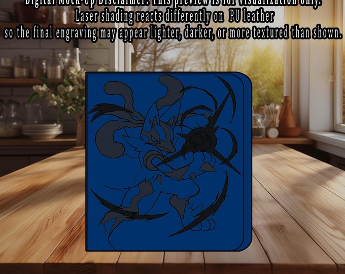 Lucario Pokemon TCG Ringless Custom Engraved Binder | Choose Standard or Top Loader