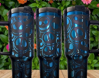Skellington Face NMBC laser engraved tumbler
