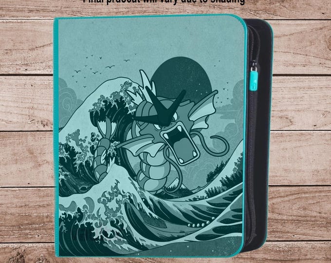 Gyarados TCG Binder – Custom Engraved | Holds Standard Cards orToploaders