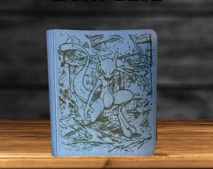 Mewtwo Pokemon TCG Binder – Custom Engraved | Holds Standard Cards and Toploaders