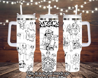Pokemon Laser Engraved Tumbler