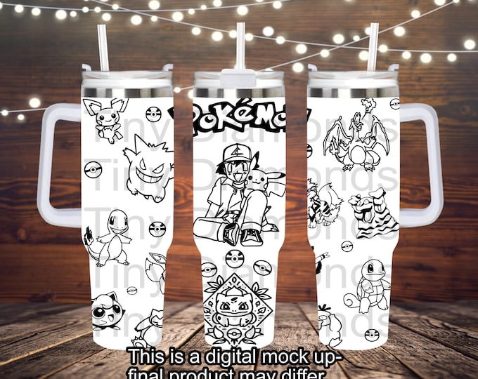 Pokemon Laser Engraved Tumbler