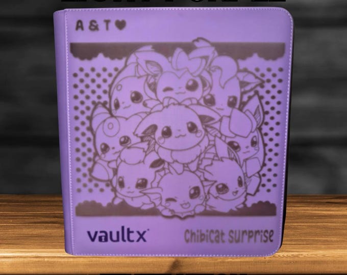 Eeveelution Polka Dots Pokemon TCG Ringless Custom Engraved Binder | Choose Standard or Top Loader