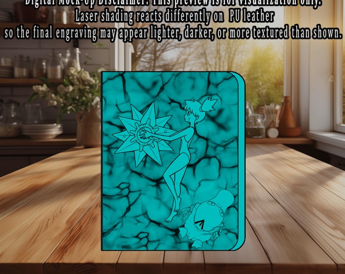 Mistys Tears/Psyduck Pokemon TCG Ringless Custom Engraved Binder | Choose Standard or Top Loader