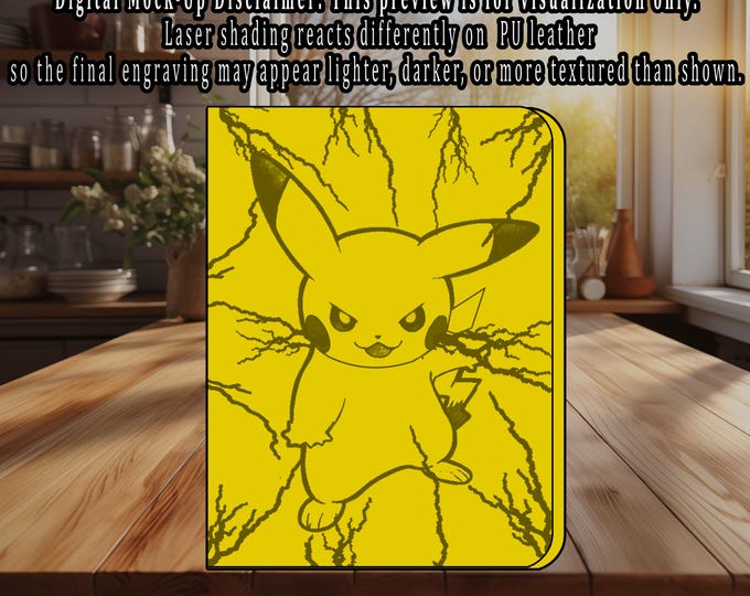 Pikachu Lightning Pokemon TCG Ringless Custom Engraved Binder | Choose Standard or Top Loader