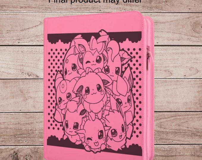 Eeveelution Polka Dots Pokémon TCG Binder – Custom Engraved | Holds Standard Cards and Toploaders