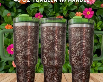 Fall Pumpkin Blossom Tumbler – Personalized Stainless Steel Travel Mug