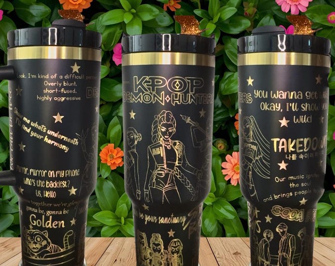 Kpop demon hunters Laser engraved tumbler