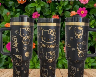 Hello Kitty Laser engraved tumbler