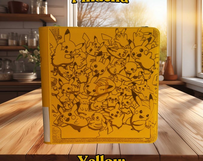 PikachuV Pokemon TCG Ringless Custom Engraved Binder | Choose Standard or Top Loader