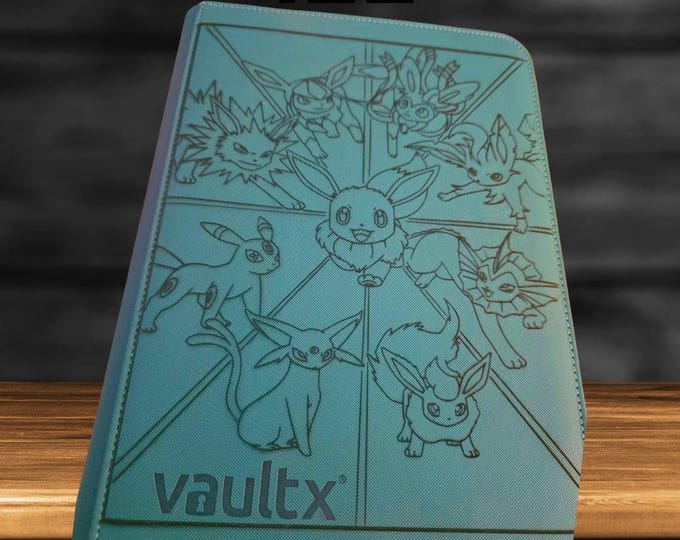 Eeveelution Pokémon TCG Binder – Custom Engraved | Holds Standard Cards and Toploaders