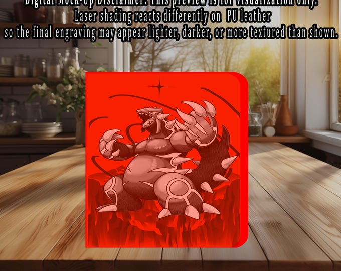 Groudon Pokemon TCG Ringless Custom Engraved Binder | Choose Standard or Top Loader