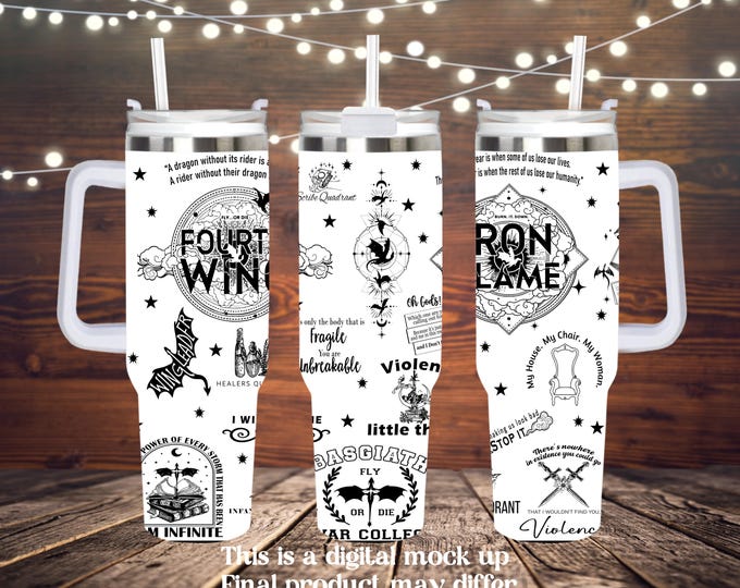 Engraved Dragon Rider Tumbler – Fantasy Book Gift Drinkware