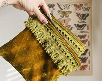 Zipper Pouch, purse, oil bag, Matcha