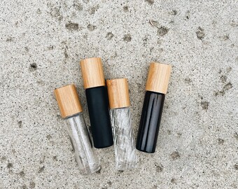 Essential oil roller 4-set, set of 4 10 ml bamboo top rollers