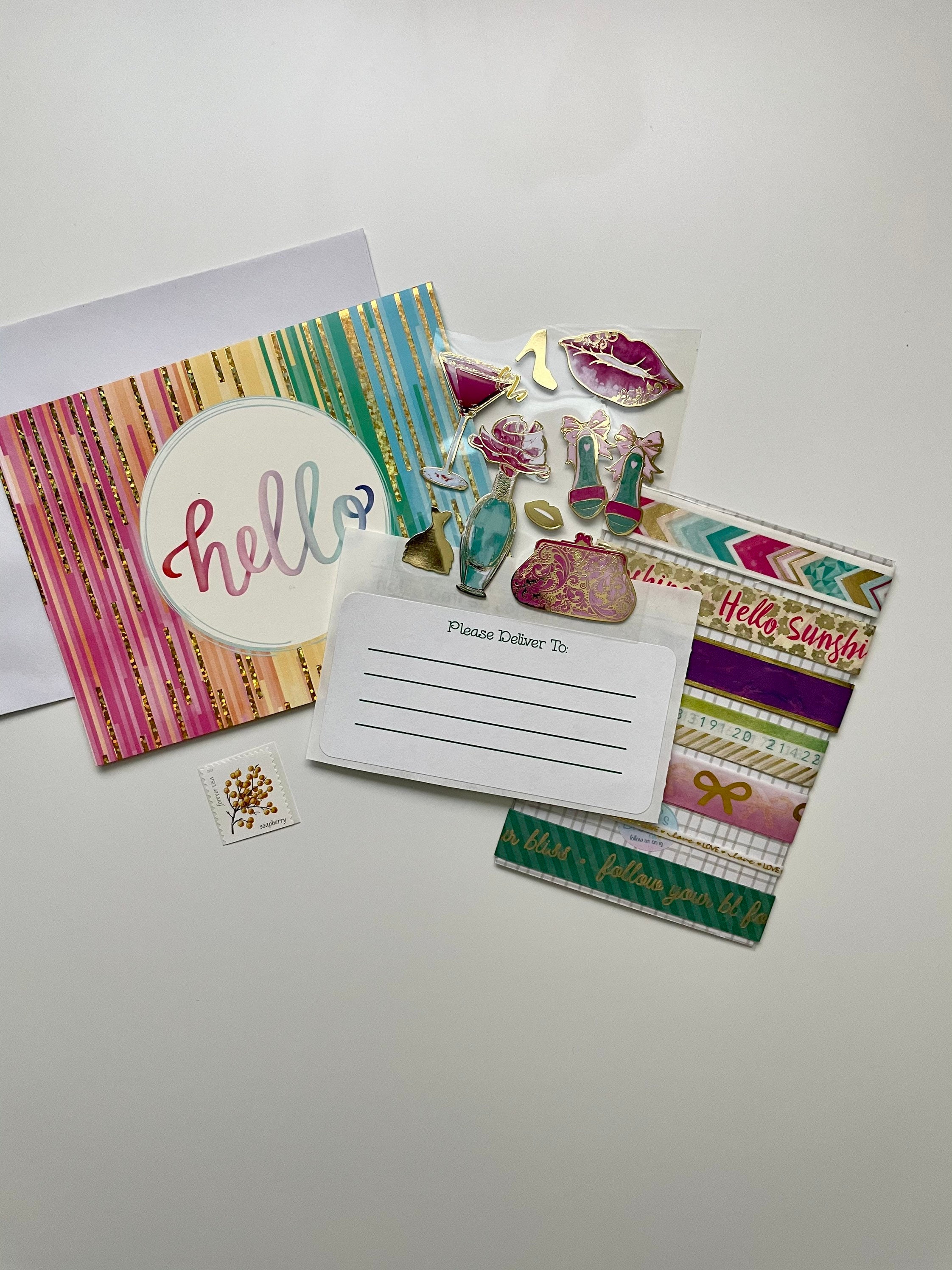 Golden Greetings theme stationery set Etsy