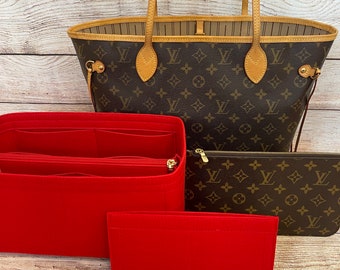 Taschen nicht enthalten - Filzeinsätze | Organizer 2 in 1 Set für Neverfull MM + Pochette (Removable Zipped Pouch) - Versand schnell aus den USA