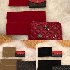 Velvet Dust Bags for Storing / Organizing SLG Small Leather Goods / Luxury Wallets (A Set of 2 Sizes - Small and Large)