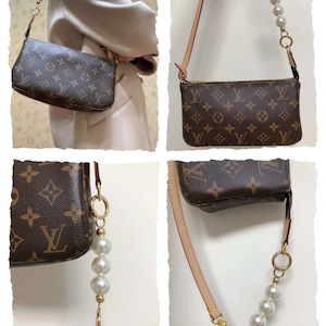 Pearl Extender for Pochette Accessoires | Favorite MM PM Leather Strap | Chain Strap Pearl Extension -Convert underarm purse to shoulder bag