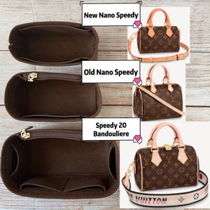 Speedy BANDOULIÈRE 20 | New Nano | Old Nano Speedy felt Insert | Organizer |Shaper | Protector(Ships Fast From US)