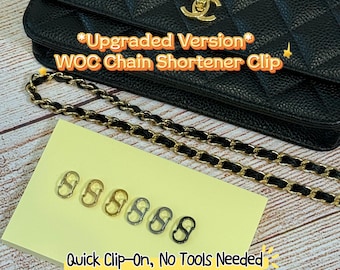 Upgraded Chain Shortener Adjuster Clip for WOC & Bags | Ultra ThiSteel New S-Biner Design | No Screwdriver Needed | Gold Silver Ruthenium