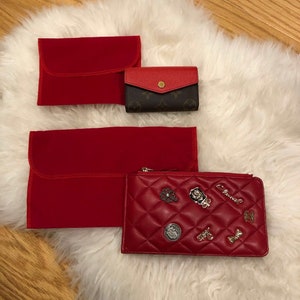 Samt-Staubbeutel zur Aufbewahrung / Organisation von SLG-Kleinlederwaren / Luxusbrieftaschen (ein Set aus 2 Größen - klein und groß) Bild 2