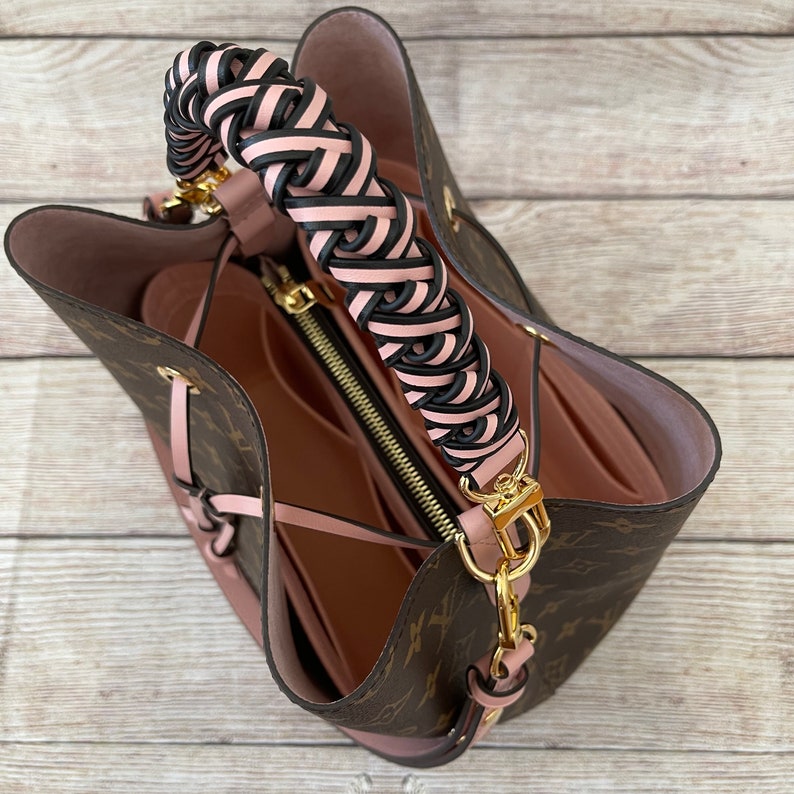 Braided Genuine Vachetta Leather Top Handle Strap for Neonoe Etsy