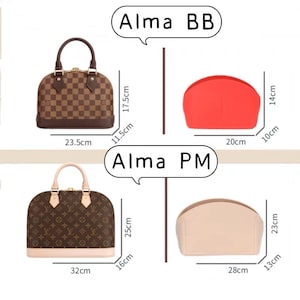 Upgraded Version - Alma BB | PM felt Insert | Organizer | Shaper | Protector - Ships Fast From US - Bag Not Included