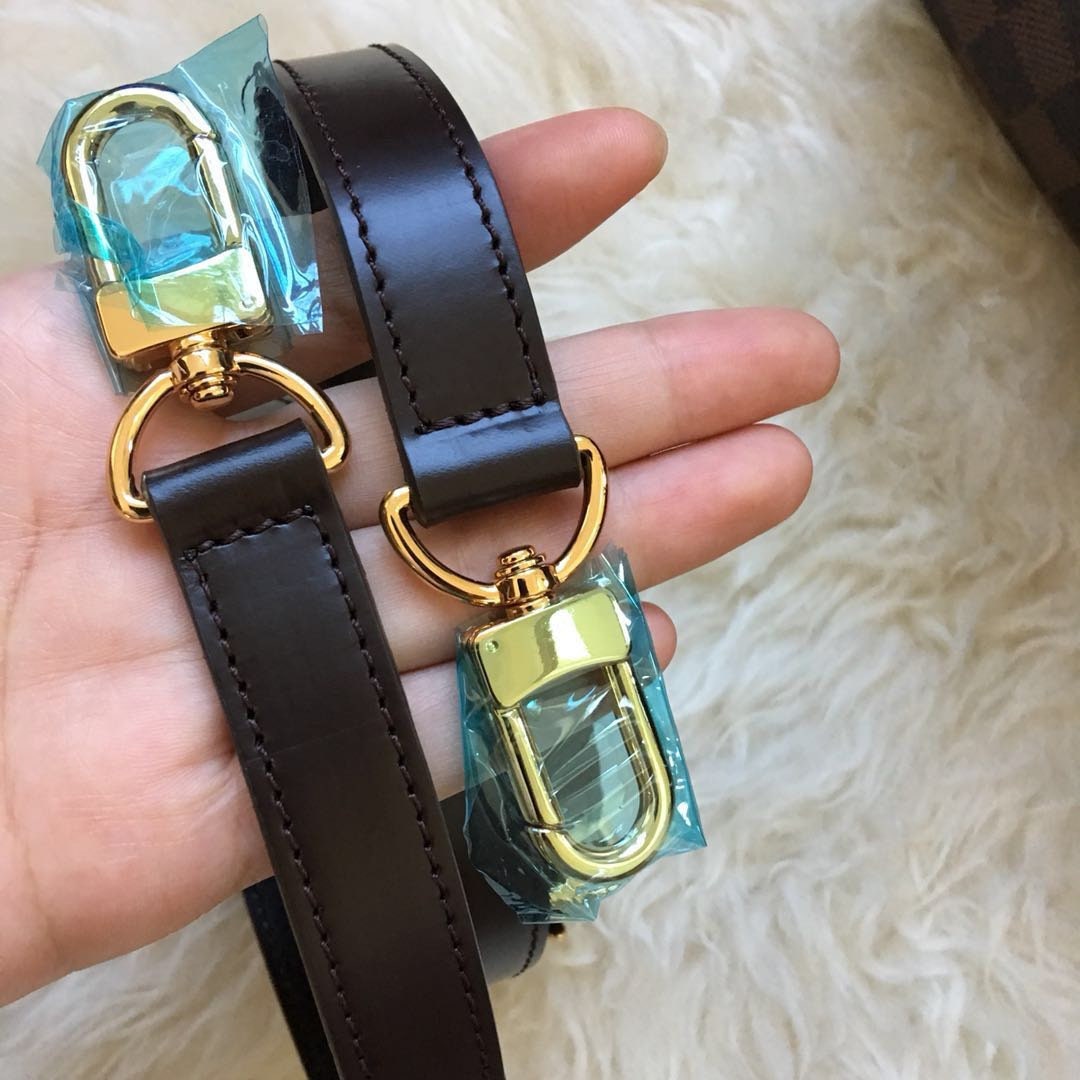 Dark Brown Replacement Leather Bag Straps for LV Speedy 20 25 30