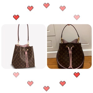 Top handle Genuine Vachetta leather strap for L. V. NeoNoe NÉONOÉ MM bucket bag (Conversion Kit - Removable Top Handle Strap)