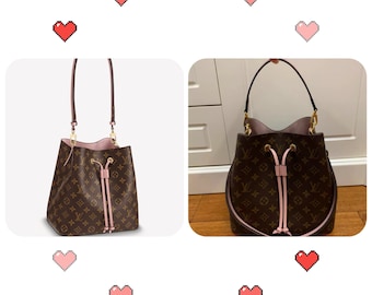 Alça superior em couro Vachetta genuíno para bolsa saco L. V. NeoNoe NÉONOÉ MM (Kit de conversão - Alça superior removível)