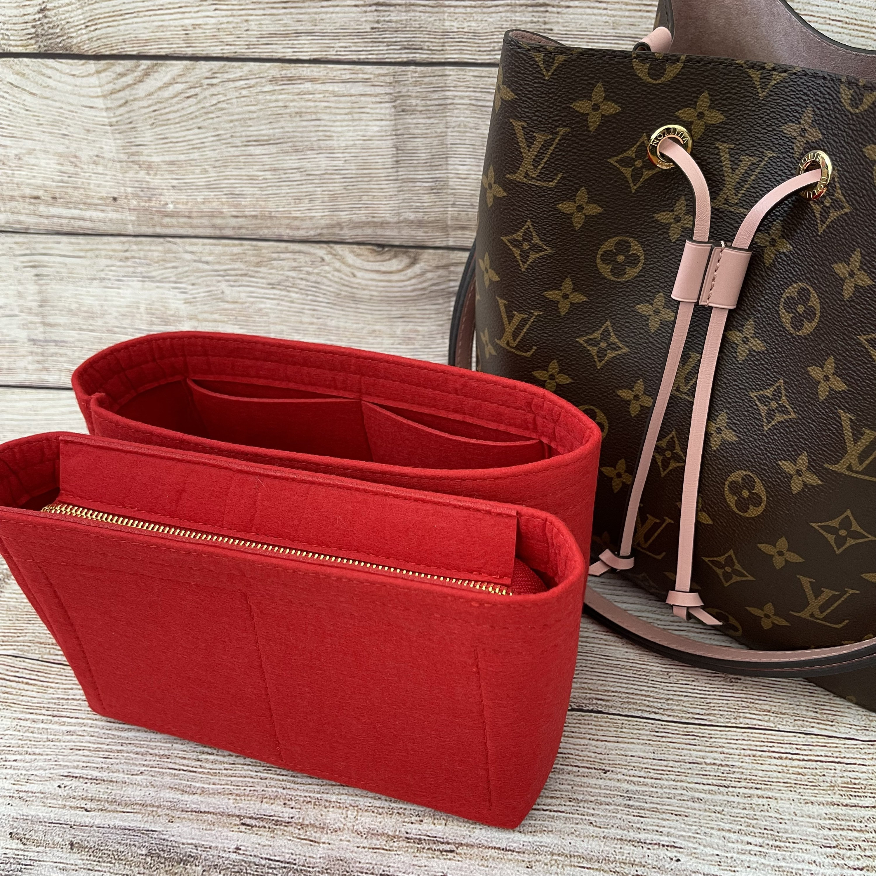 lv bucket bag red