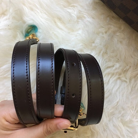 Black Leather Strap for Louis Vuitton Speedy Neonoe Trevi 