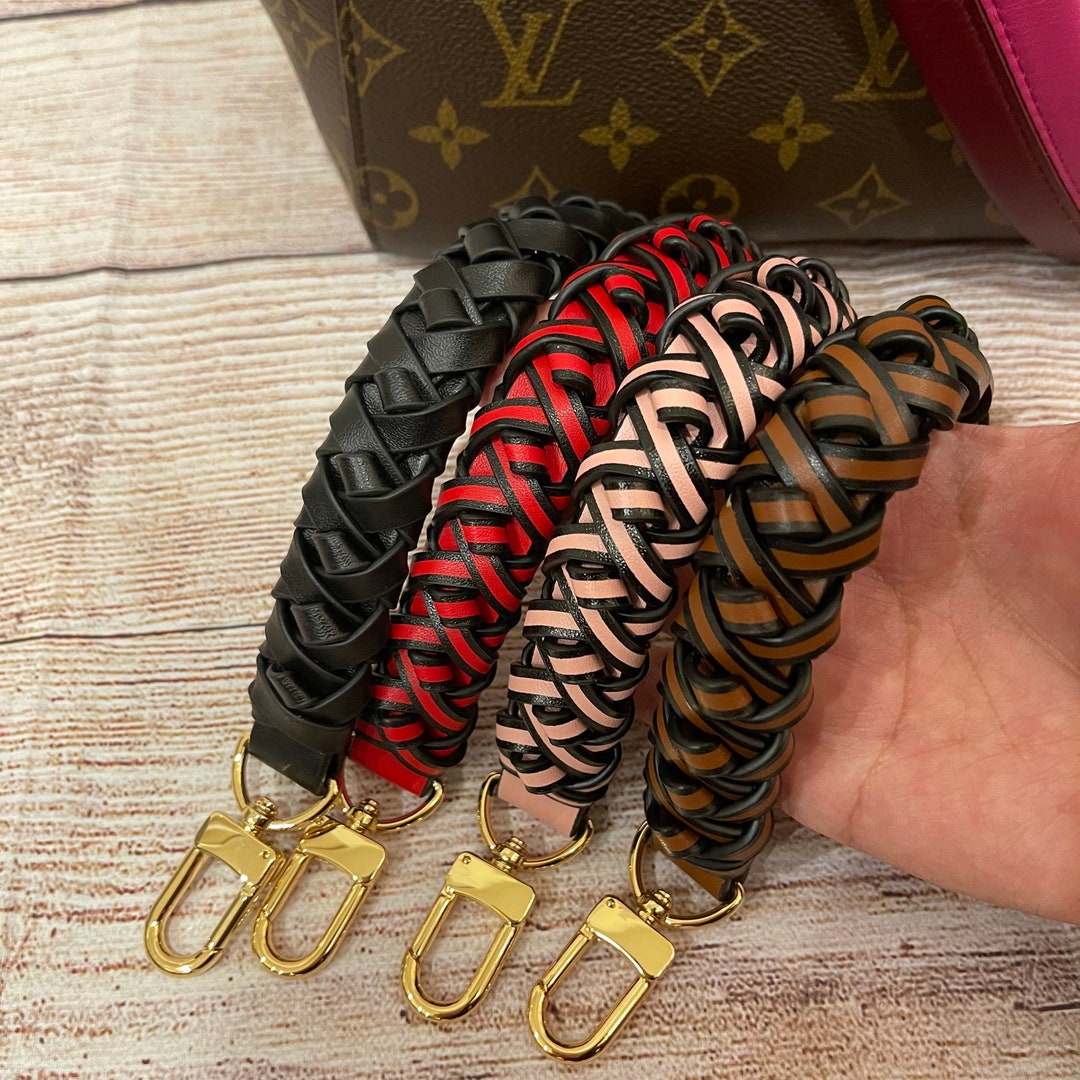 Custom LV bracelet with red guts and stitching