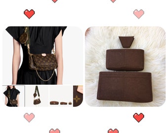 Accesorios para monedero/bolso/monedero - 3 insertos de fieltro marrón/organizador/protector/moldeador (un juego de 3 insertos)