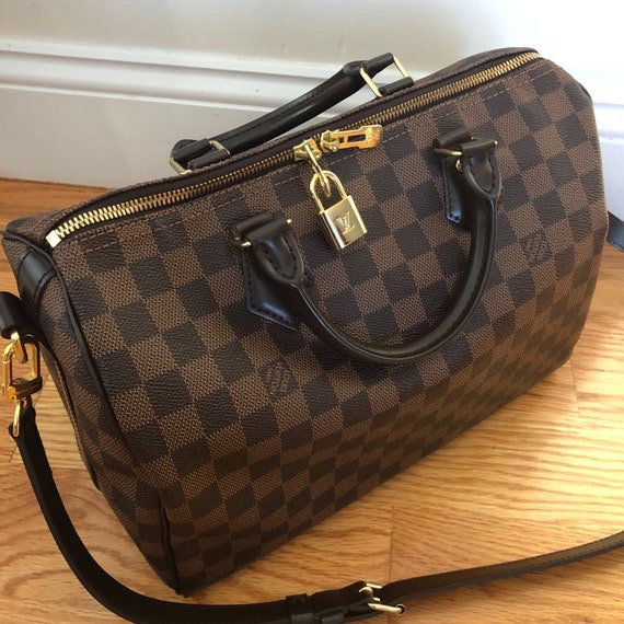 LOUIS VUITTON Speedy 30 Damier Ebene Satchel Bag Brown - Hot Deals