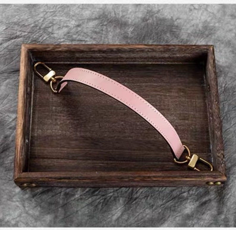 Handtag i äkta Vachetta-läder för L. V. NeoNoe NÉONOÉ MM bucket-väska (omvandlingskit - avtagbar rem med handtag) Pink