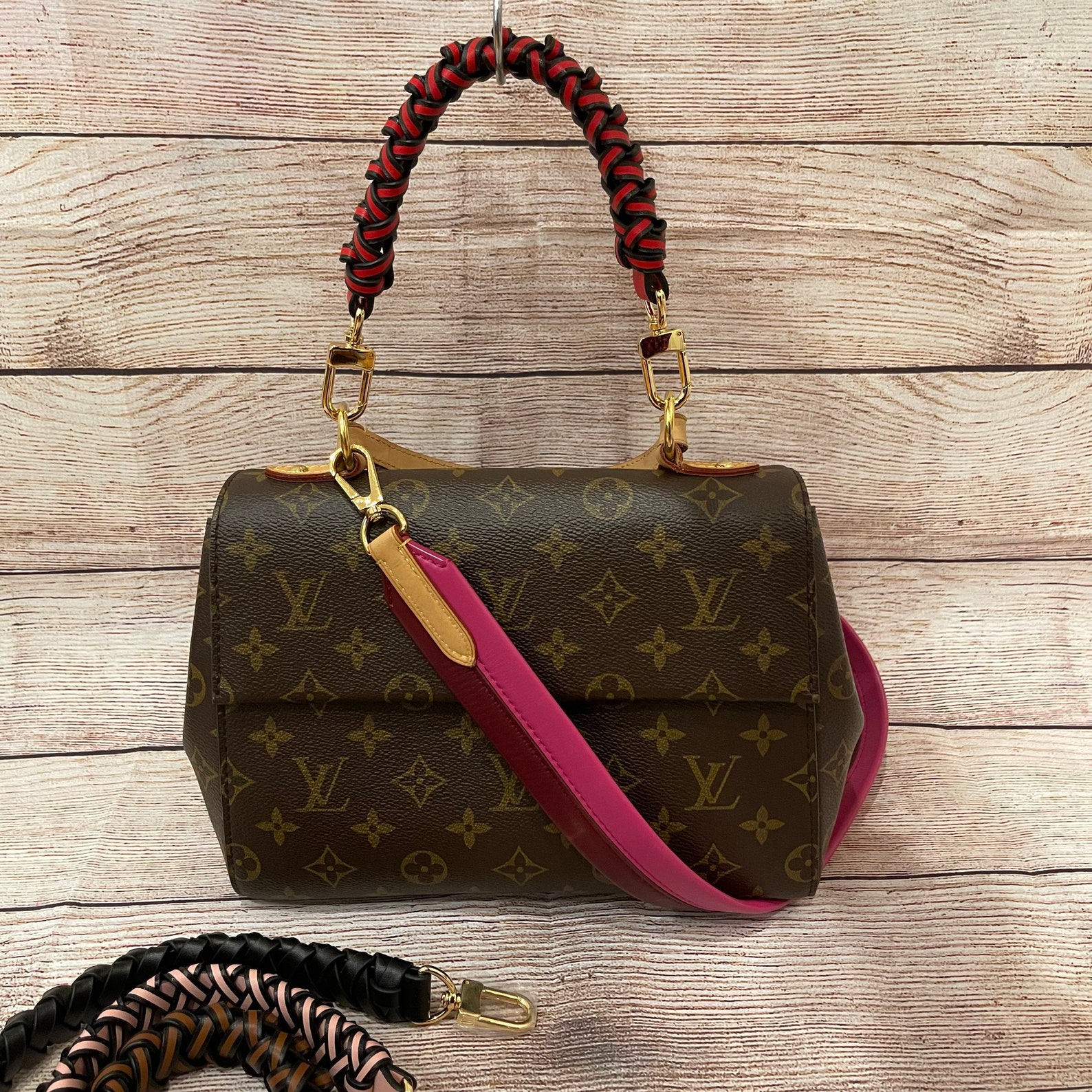 Braided Genuine Vachetta Leather Top Handle Strap for Neonoe Etsy