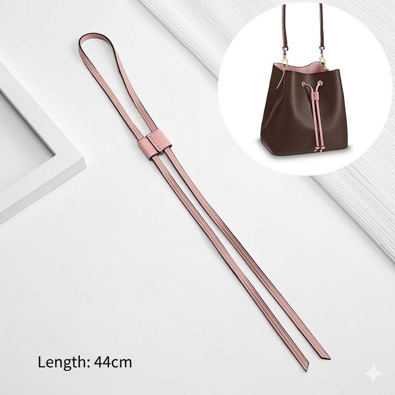 Handtag i äkta Vachetta-läder för L. V. NeoNoe NÉONOÉ MM bucket-väska (omvandlingskit - avtagbar rem med handtag) String(custom order)