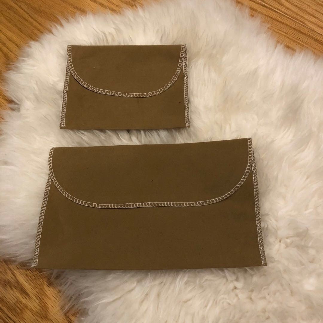Velvet Dust Bags for Storing / Organizing SLG Small Leather Goods / Luxury Wallets (A Set of 2 Sizes - Small and Large)