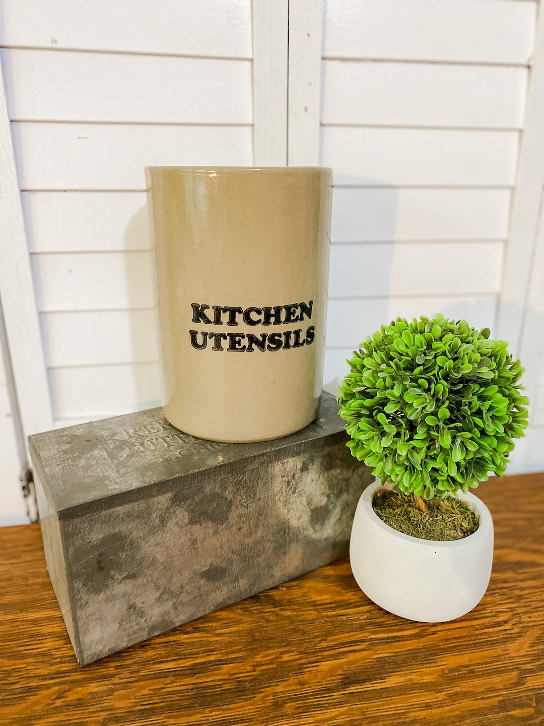 Retro Kitchen Utensil Stoneware Crock English Stoneware Vintage Stoneware Retro Kitchen England