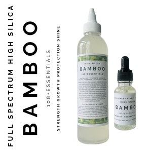 BAMBOO High Silica GROWTH Oil 108+ Essentials Plant-Based Silicone Replacement Strength Shine Thickness Length Silk Press Smooth Silky Hair