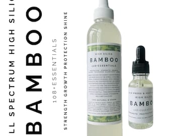 BAMBOO High Silica GROWTH Oil 108+ Essentials Plant-Based Silicone Replacement Strength Shine Thickness Length Silk Press Smooth Silky Hair