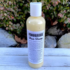 Fenugreek Honey Deep Conditioner Grow Long Strong Thick Healthy Hair Soft Detangle Shine Moisturize CoWash PrePoo ALL IN ONE for Naturals