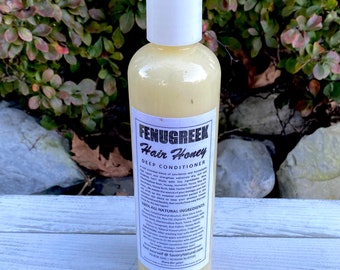 Fenugreek Honey Deep Conditioner Grow Long Strong Thick Healthy Hair Soft Detangle Shine Moisturize CoWash PrePoo ALL IN ONE for Naturals