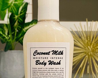 Coconut Milk Moisturizing Body wash Handmade Natural Vegan Soap Coconut Derived Plant Based 100% Natural Ingredients Chemical/Dye FREE