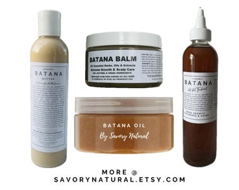 Organic BATANA Oil EXTREME GROWTH & Length Retention Raw100% Natural + Batana Scalp Balm + Batana Hot Oil + Batana Moisturizing Hair Butter