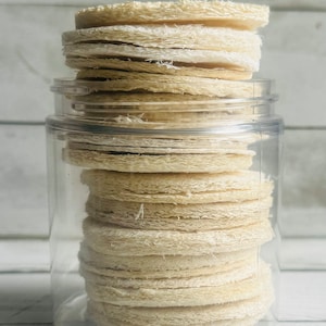 Facial Loofah Natural Clear Bright Skin Exfoliate Blemishes Dark Spot Luffa Remedy Removes Dirt and Excessive Oil Hands Free Facial Wash