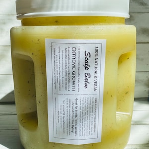 Vegan Scalp Balm for Rapid Hair GROWTH Longer Stronger Healthy Natural Pomade 24+ Premium Herbs, Oils & Butters to Grow Hair Fast LARGE size
